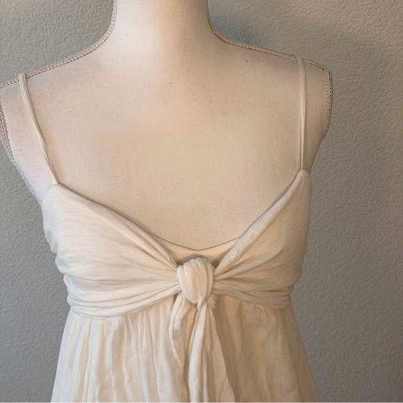 Free people white cotton high low maxi dress beach knot wedding Sz small cotton - Picture 3 of 9